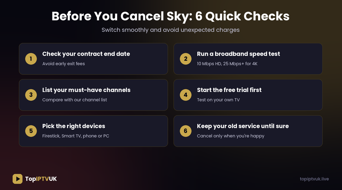 Checklist before cancelling Sky TV in the UK